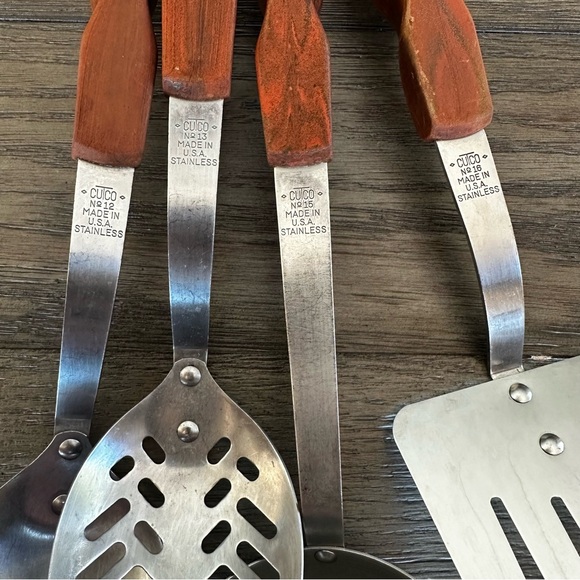 Vintage CUTCO Stainless Steel Wood Handle Utensil Set Made in USA – Lot of 5 - Picture 3 of 6